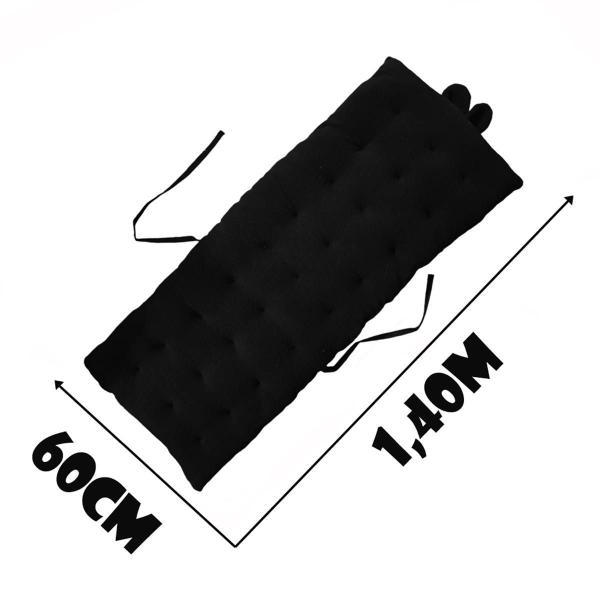 Imagem de Almofada Futon Decorativo Orelha Coelho 140X60 Colchão Preto