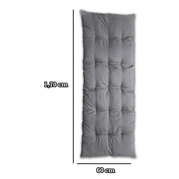 Imagem de Almofada Futon Esteira Grande 60X1,70Cm Flat Cinza