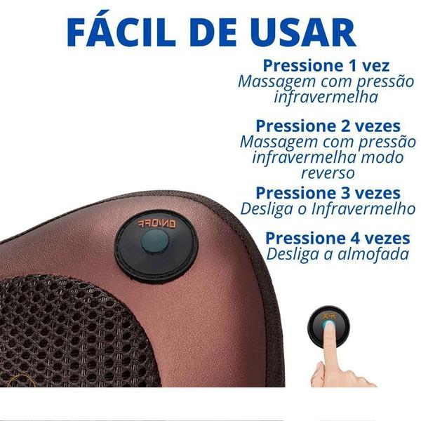 Imagem de Almofada Massageadora Movimentos Shiatsu Infravermelho