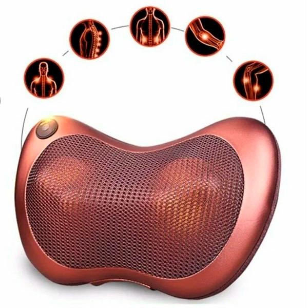 Imagem de Almofada Massageadora Ortopédica Bivolt Perfeita para Relaxamento de Pescoço e Costas