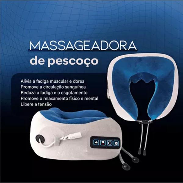 Imagem de Almofada Massageadora Recarregável para Pescoço e Lombar 