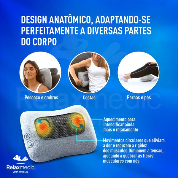 Imagem de Almofada Massageadora Shiatsu Pillow Bivolt - Relaxmedic