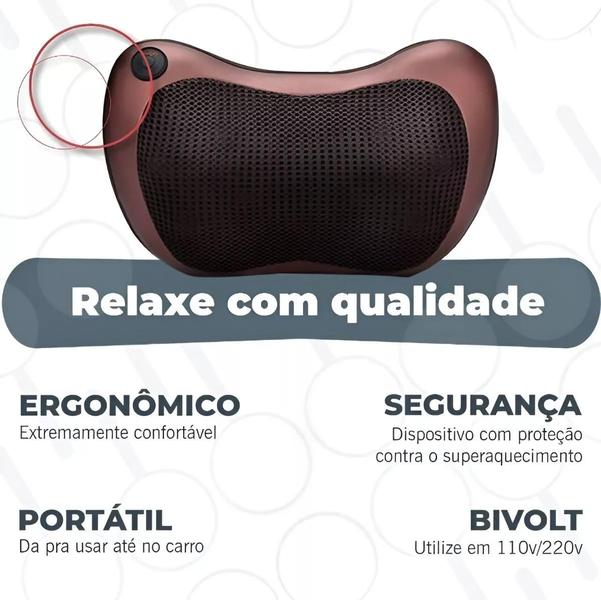 Imagem de Almofada Massagem Ergonômica Eletrônica Pescoço Lombar