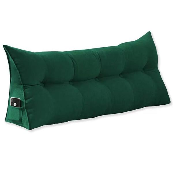 Imagem de Almofada Para Cabeceira Apoio Mel Solteiro 90 cm Suede Verde - DL Decor