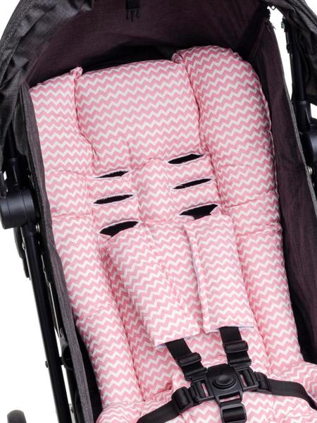 Imagem de Almofada Para Carrinho de Bebê Universal - Zig Zag Rosa