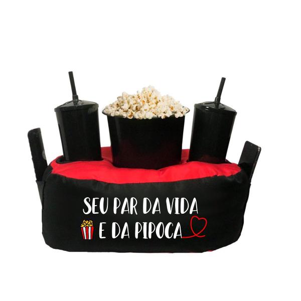 Almofada Porta Pipoca Bicolor Casal Par da vida - Cine Couple Almofada Porta Pipoca Bicolor Casal Par da vida - Cine Couple