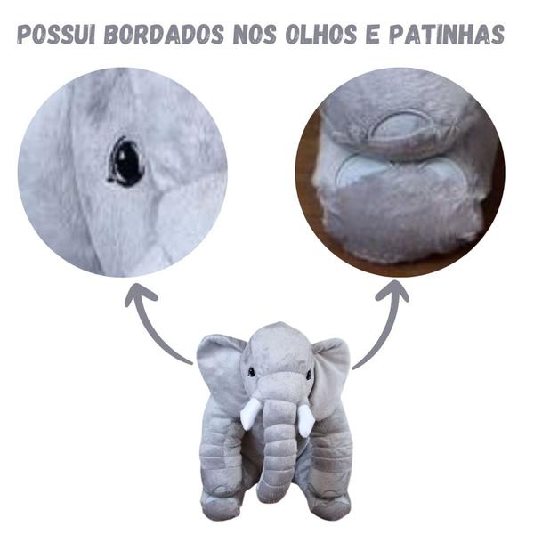 Imagem de Almofada Travesseiro Elefante News Bebê Dormir Pelúcia 60cm Menino e Menina