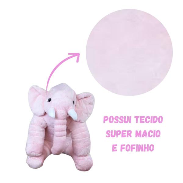 Imagem de Almofada Travesseiro Elefante News Bebê Dormir Pelúcia 60cm Menino e Menina