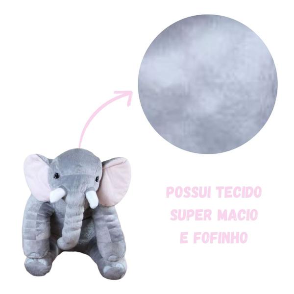 Imagem de Almofada Travesseiro Elefante News Bebê Dormir Pelúcia 60cm Menino e Menina