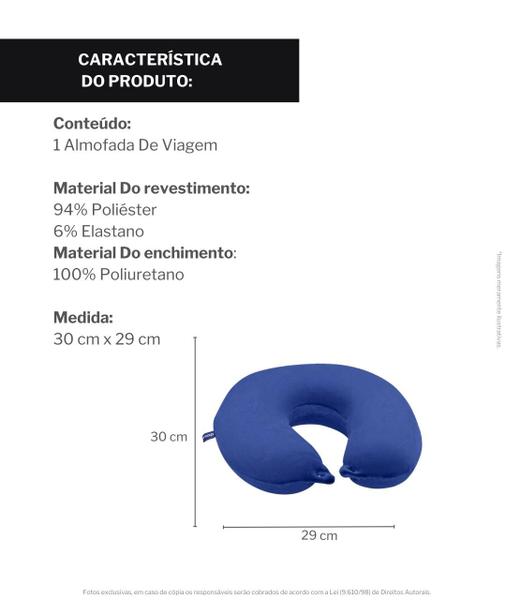 Imagem de Almofada Travesseiro Pescoço Viagem Com Botão STANDARD Nap