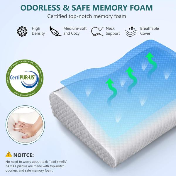 Imagem de Almofada ZAMAT Contour Memory Foam para alívio da dor no pescoço