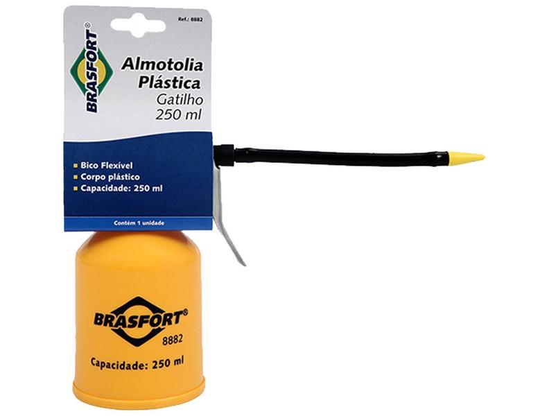 Imagem de Almotolia Plástica Com Bico Flexível Regulável Para Óleo Oficina Indústria 250ml Brasfort