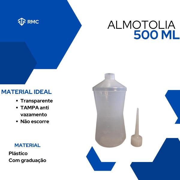 Imagem de Almotolia Plástica Transparente Frasco 500 Ml Com Bico Reto