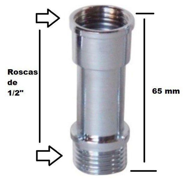 Imagem de Alongador extensão cromada De 1/2, Torneiras, Filtros, Chuveiros - Metais Reis