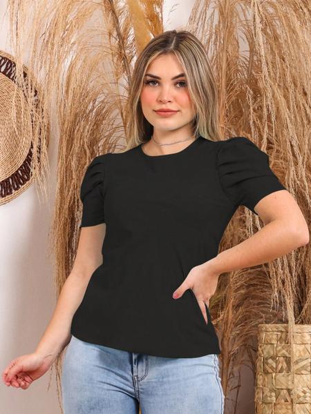 Imagem de ALows SF Blusa Camiseta  Feminina liso com manga Princesa curta  sf200 112576/70