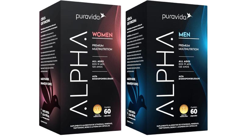 Imagem de Alpha Women 60 caps + Alpha Men 60 caps - Puravida