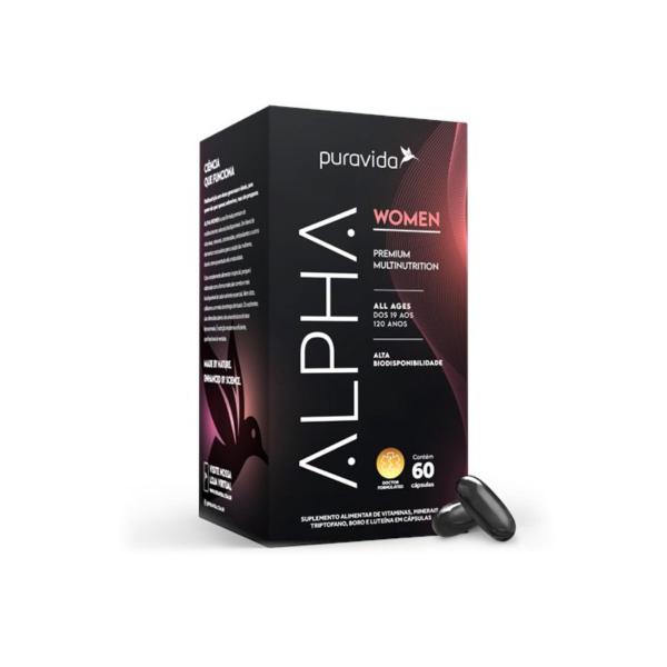 Alpha Women Polivitamínico Feminino Premium Puravida 60Cáps - Pura Vida Imagem de Alpha Women Polivitamínico Feminino Premium Puravida 60Cáps