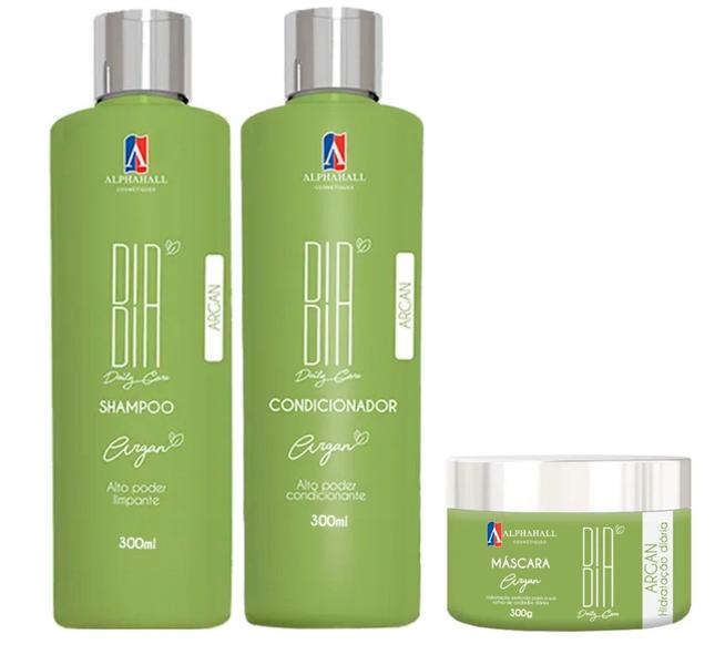 Imagem de AlphaHall Dia a Dia Argan Shampoo e Condicionador e Máscara