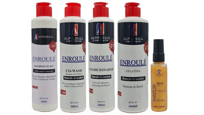 Imagem de Alphahall Enroulé Liberado Shampoo e Condicionador e Co Wash e Gelatina e Sérum Ouro