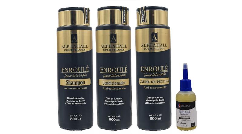 Imagem de AlphaHall Enroulé Umectoterapia Shampoo e Condicionador e Creme de Pentear e Óleo de Abacate