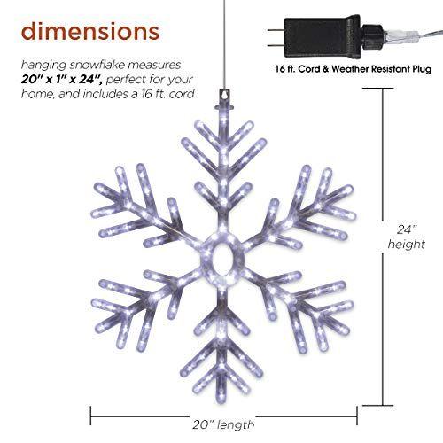 Imagem de Alpine Corporation 24 "Alto floco de neve suspenso com luzes LED