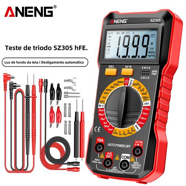 Imagem de Alta Precisão Aneng Sz305 Multímetro Digital Verdadeiro Rms Portátil Multifuncional Testador Ncv Ac