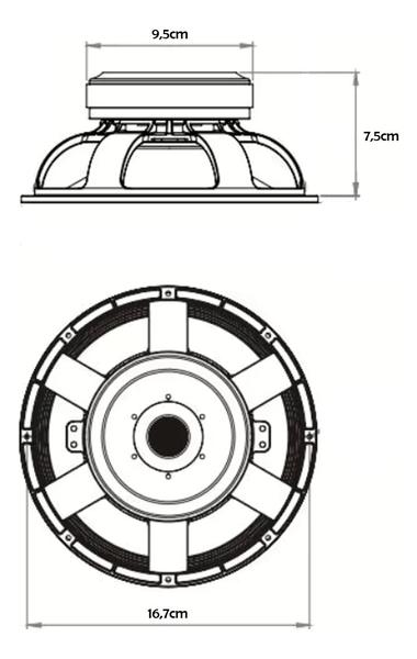 Imagem de Alto falante etm subwoofer 6 pol ew 125w rms 4 ohms cores