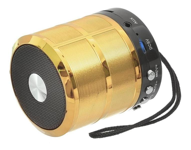 Imagem de Alto-Falante Grasep D-Bh887 Portátil Com Bluetooth Dourado