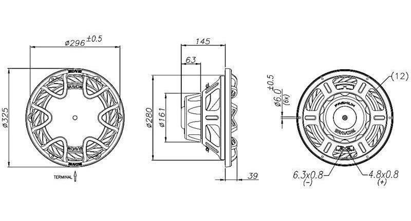 Imagem de Alto Falante Subwoofer 12 Bravox Premium P12x D4 220wrms Tel