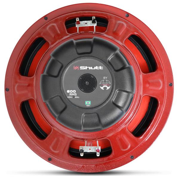 Imagem de Alto Falante Subwoofer Shutt Ripper 12 Polegadas 600W RMS 4 Ohms Bobina Dupla Preto Vermelho