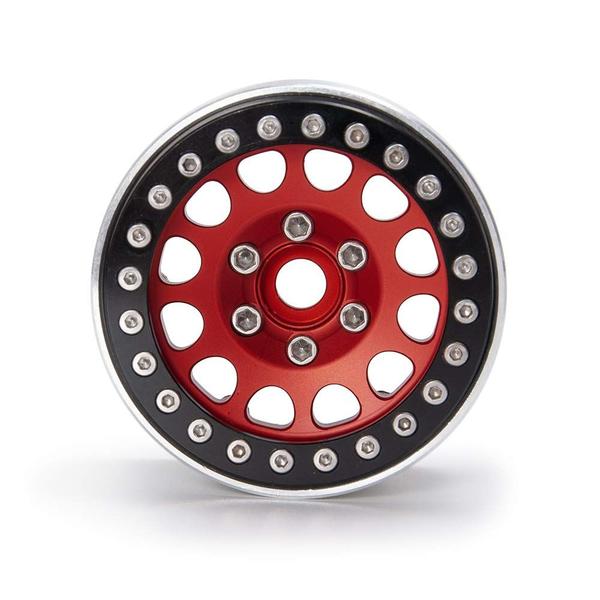 Imagem de Alumínio Beadlock 2.2 "Crawler Wheel Rims Set para 1/10 RC Axial Wraith RR10 YETI SCX10 D90 TRX4 CC01 Pack de 4 (VERMELHO)