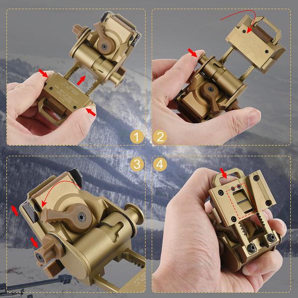 Alumínio NVG Mount LOOKDNDS L4G24 para capacete PVS14/15/18 Imagem de Alumínio NVG Mount LOOKDNDS L4G24 para capacete PVS14/15/18