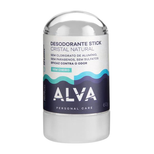 Imagem de Alva Personal Care Cristal Natural Sem Cheiro - Desodorante Stick Vegano 60g