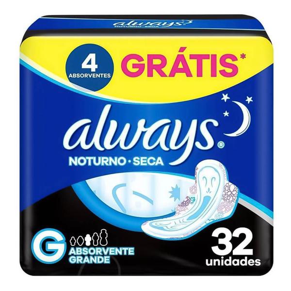 Imagem de Always absorvente noturno seca g com abas de 32 unidades 