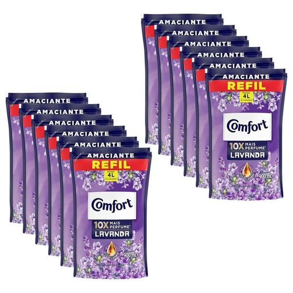 Imagem de Amaciante Comfort Concentrado Lavanda Refil 900ml - Embalagem com 12 Unidades