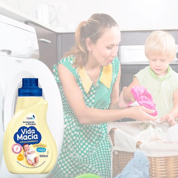 Imagem de Amaciante de Roupas Líquido Vida Macia com Glicerina e Camomila 500ml (Kit com 2)