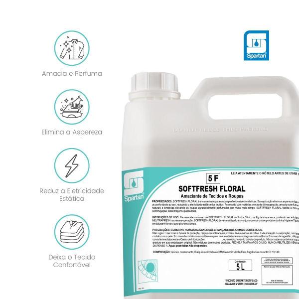 Imagem de Amaciante De Tecidos E Roupas Softfresh Floral 5 L Spartan