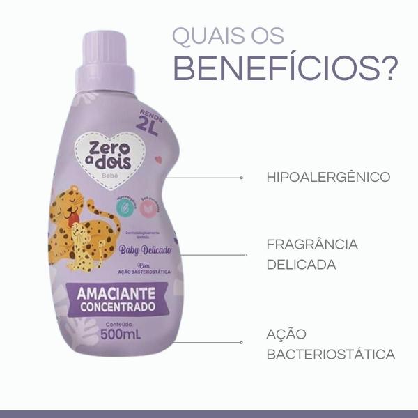 Imagem de Amaciante Delicado Bebê Zero a Dois Hipoalergênico 500ml