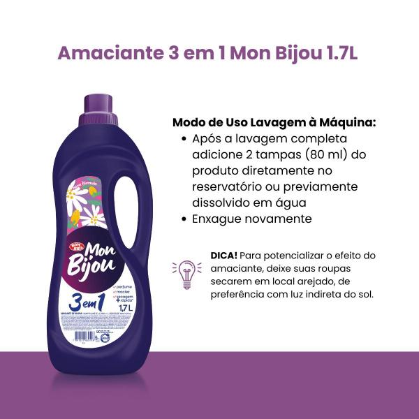 Imagem de Amaciante Liquido Roupa 3 1 Mon Bijou Bombril 1,7L