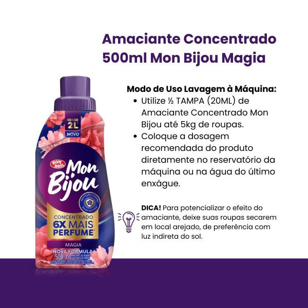 Imagem de Amaciante Roupas Concentrado Magia Mon Bijou 500Ml Bombril