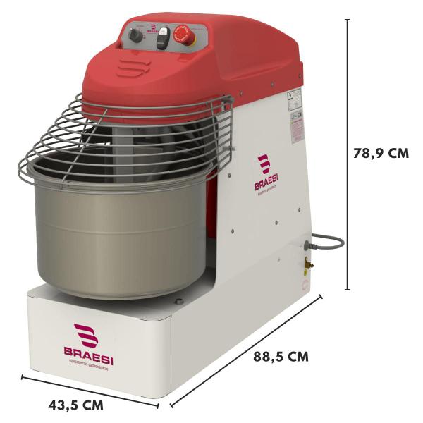 Imagem de Amassadeira Espiral Industrial 15Kg Massa Pão AES-15 Braesi