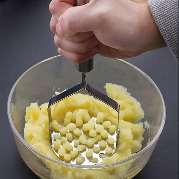 Imagem de Amassador Batatas Legumes Feijão Aço Inox Cabo Reforçado