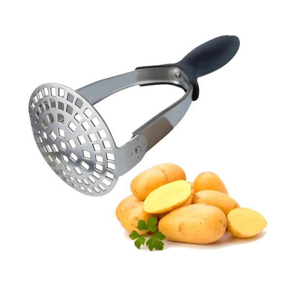 Imagem de Amassador De Batatas Dobrável Legumes Espremedor Inox 29Cm