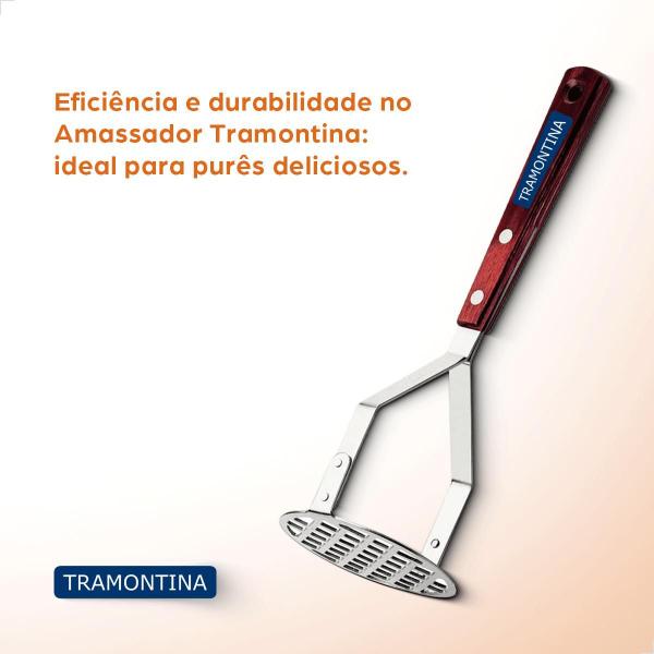 Imagem de Amassador de Batatas e Feijão Tramontina Polywood Aço inox Vermelho 21159170