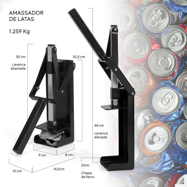 Imagem de Amassador de Latas reforçado amassa lata de Refrigerantes e Cervejas