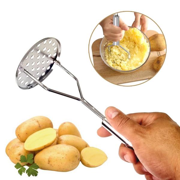 Imagem de Amassador Espremedor Batata Purê Inox Grande Profissional