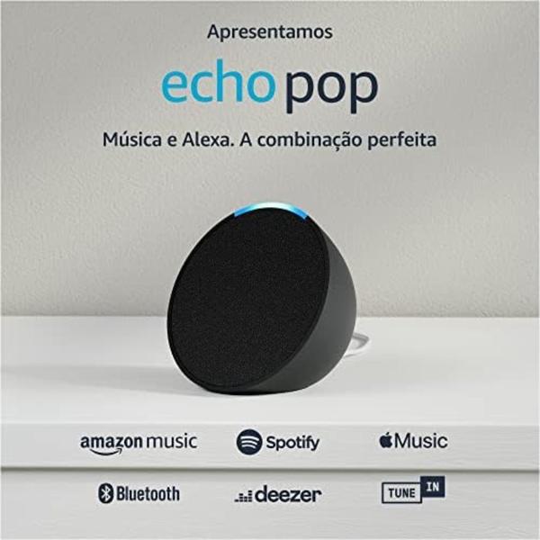 Imagem de Amazon Echo Pop Preto com IA Alexa Assistente 