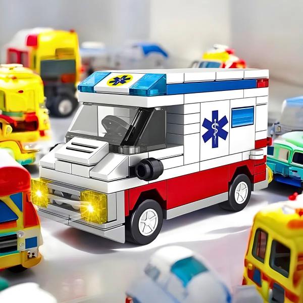 Imagem de Ambulância com 102 Peças Lego Brinquedo Blocos de Montar