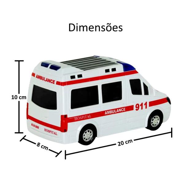 Imagem de Ambulância de Brinquedo Infantil com Luzes Som Bate e Volta