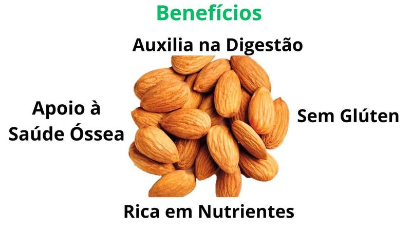 Amêndoa Crua Premium Sem Casca Original Crocante 1 Kg - Natural Bee Imagem de Amêndoa Crua Premium Sem Casca Original Crocante 1 Kg